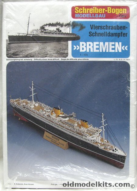 Schreiber-Bogen 1/400 SS Bremen (1928) NDL Ocean Liner - Cardstock Model, JFS-72462 plastic model kit